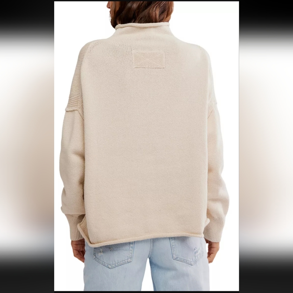 NWOT WE THE FREE TORRES ROLL NECK SWEATER IN SUGAR SWIZZIE - Picture 2 of 11